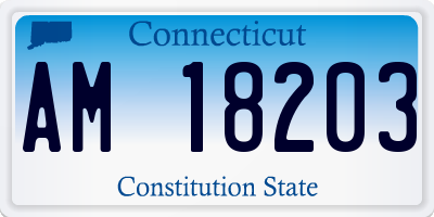 CT license plate AM18203
