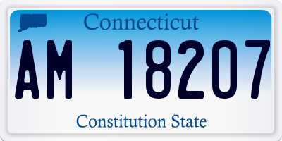 CT license plate AM18207