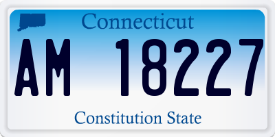 CT license plate AM18227
