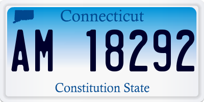 CT license plate AM18292
