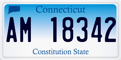 CT license plate AM18342