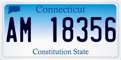CT license plate AM18356