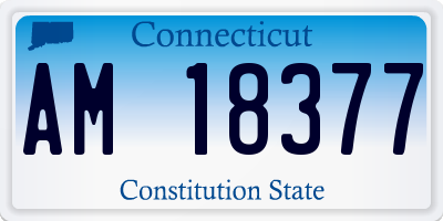 CT license plate AM18377