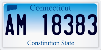 CT license plate AM18383