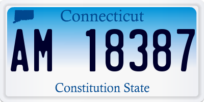 CT license plate AM18387