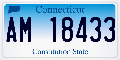 CT license plate AM18433
