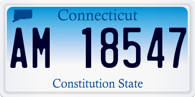 CT license plate AM18547