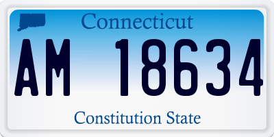 CT license plate AM18634