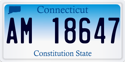 CT license plate AM18647