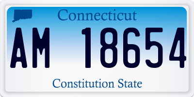CT license plate AM18654