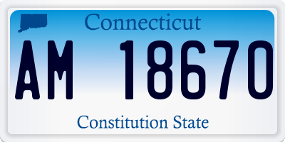 CT license plate AM18670
