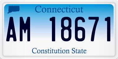 CT license plate AM18671