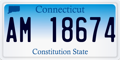 CT license plate AM18674