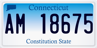 CT license plate AM18675