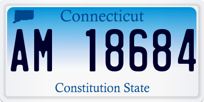 CT license plate AM18684
