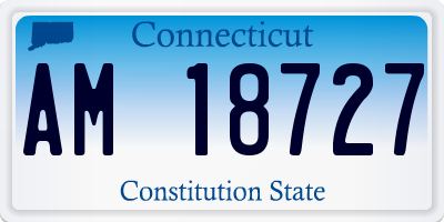 CT license plate AM18727