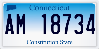 CT license plate AM18734