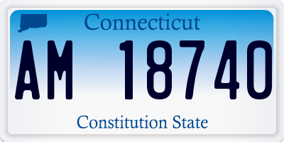 CT license plate AM18740