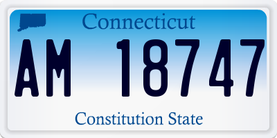 CT license plate AM18747