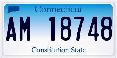 CT license plate AM18748