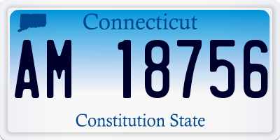 CT license plate AM18756