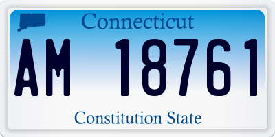 CT license plate AM18761