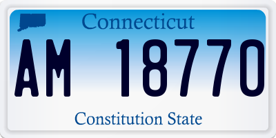 CT license plate AM18770
