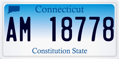 CT license plate AM18778