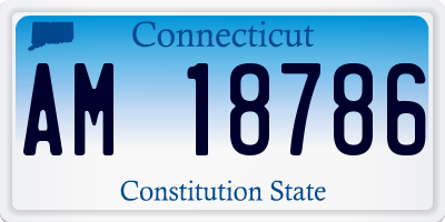 CT license plate AM18786