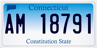 CT license plate AM18791