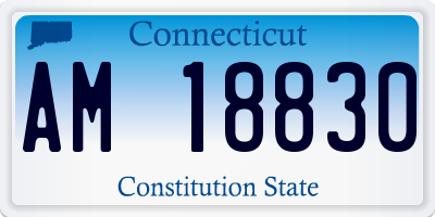 CT license plate AM18830