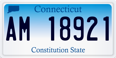 CT license plate AM18921