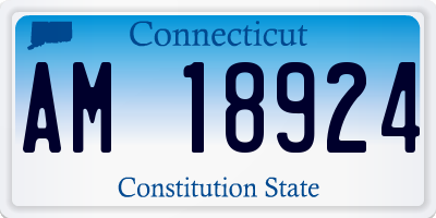 CT license plate AM18924