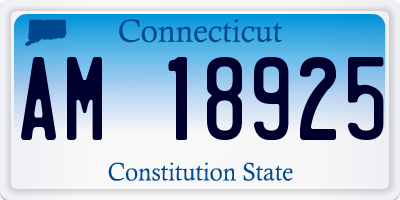 CT license plate AM18925