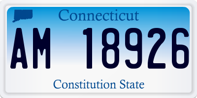 CT license plate AM18926