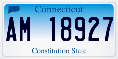 CT license plate AM18927