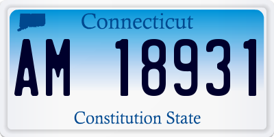 CT license plate AM18931