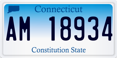 CT license plate AM18934
