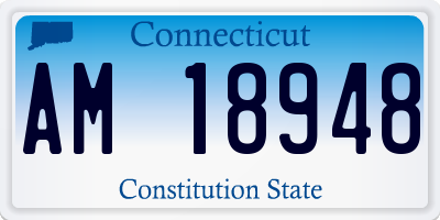 CT license plate AM18948