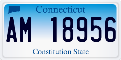 CT license plate AM18956