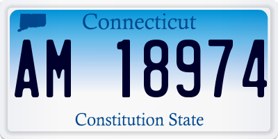 CT license plate AM18974