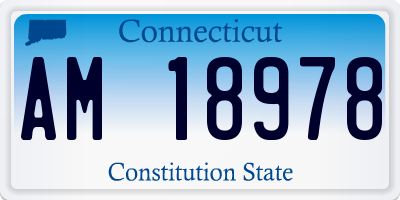 CT license plate AM18978