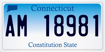 CT license plate AM18981