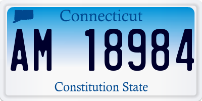 CT license plate AM18984