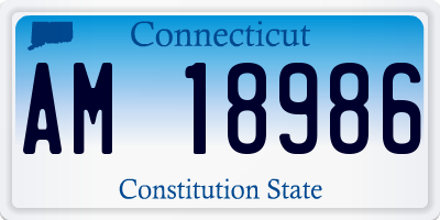CT license plate AM18986