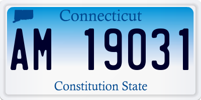 CT license plate AM19031