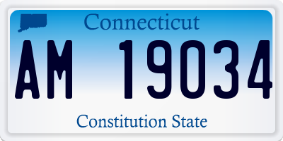 CT license plate AM19034