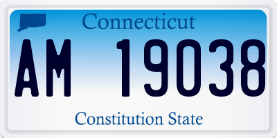 CT license plate AM19038