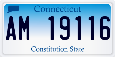 CT license plate AM19116