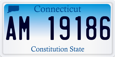 CT license plate AM19186